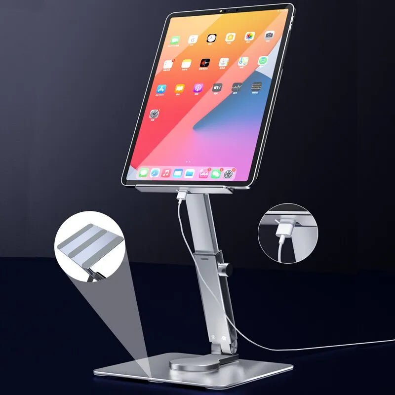 Tekbold Aluminum Tablet Stand 360°Rotating Folding Adjustable Desk Holder Mount Riser for iPad Pro Air 4 Mini 12.9 4-14 Inch Xiaomi Tab