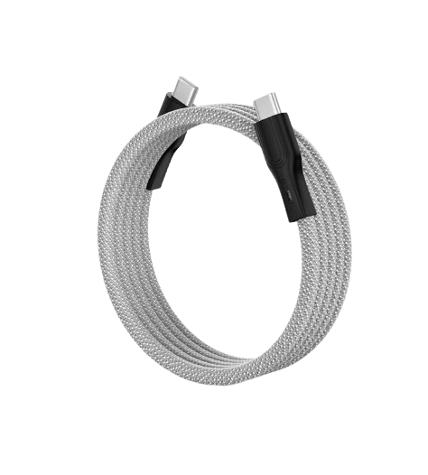 Tekbold USB-C USB-C silvery / 1m Bolt - Câble magnétique à recharge rapide USB C 1 M