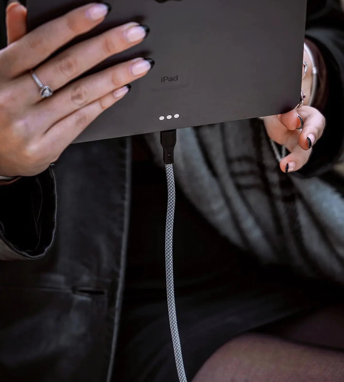 Tekbold USB-C USB-C silvery / 1m Bolt - Câble magnétique à recharge rapide USB C 1 M