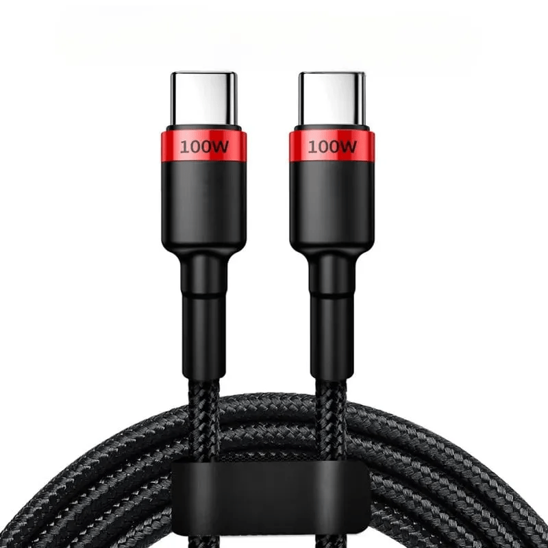 Tekbold Rouge Noir / 2m Flyzer S - Câble à charge rapide 100W USB C vers USB C
