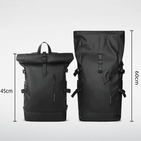 Tekbold Black Heroic Knight Men's Travel Backpack Expandable 15.6 Inch Laptop Bag with USB Port Waterproof Rollup Backpack Leisure Mochilas