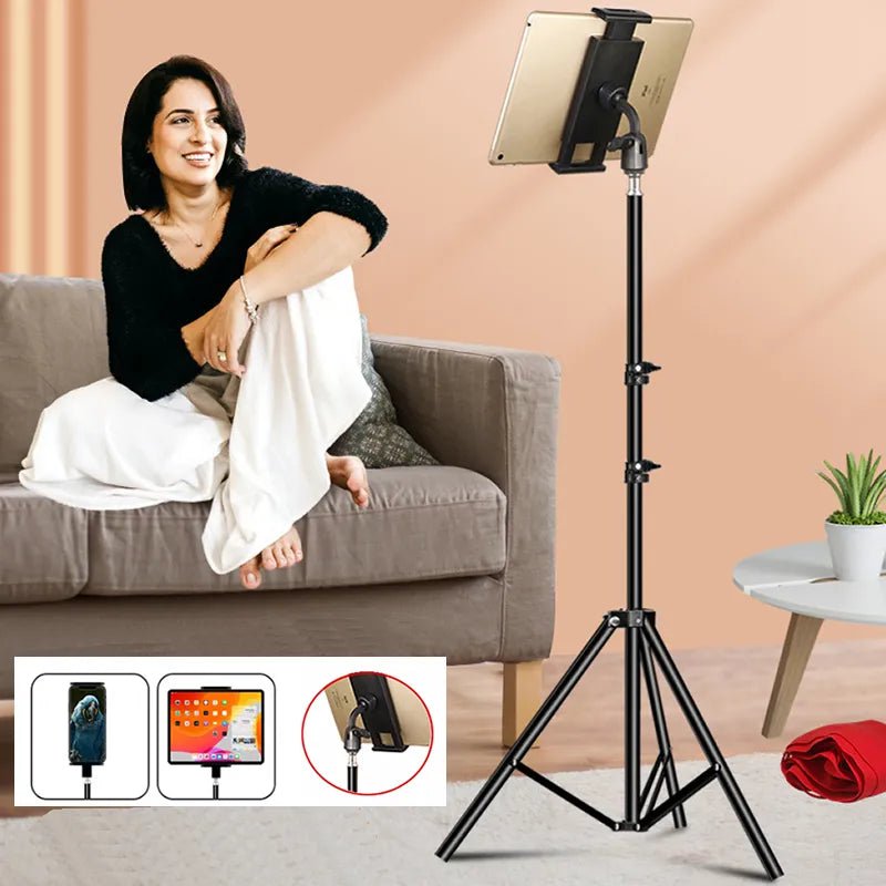 Tekbold OUTMIX Adjustable Tablet Tripod Floor Stand Holder Mount Support for 4-13 inch for iPad Air Pro 12.9 Lazy Holder Bracket Support