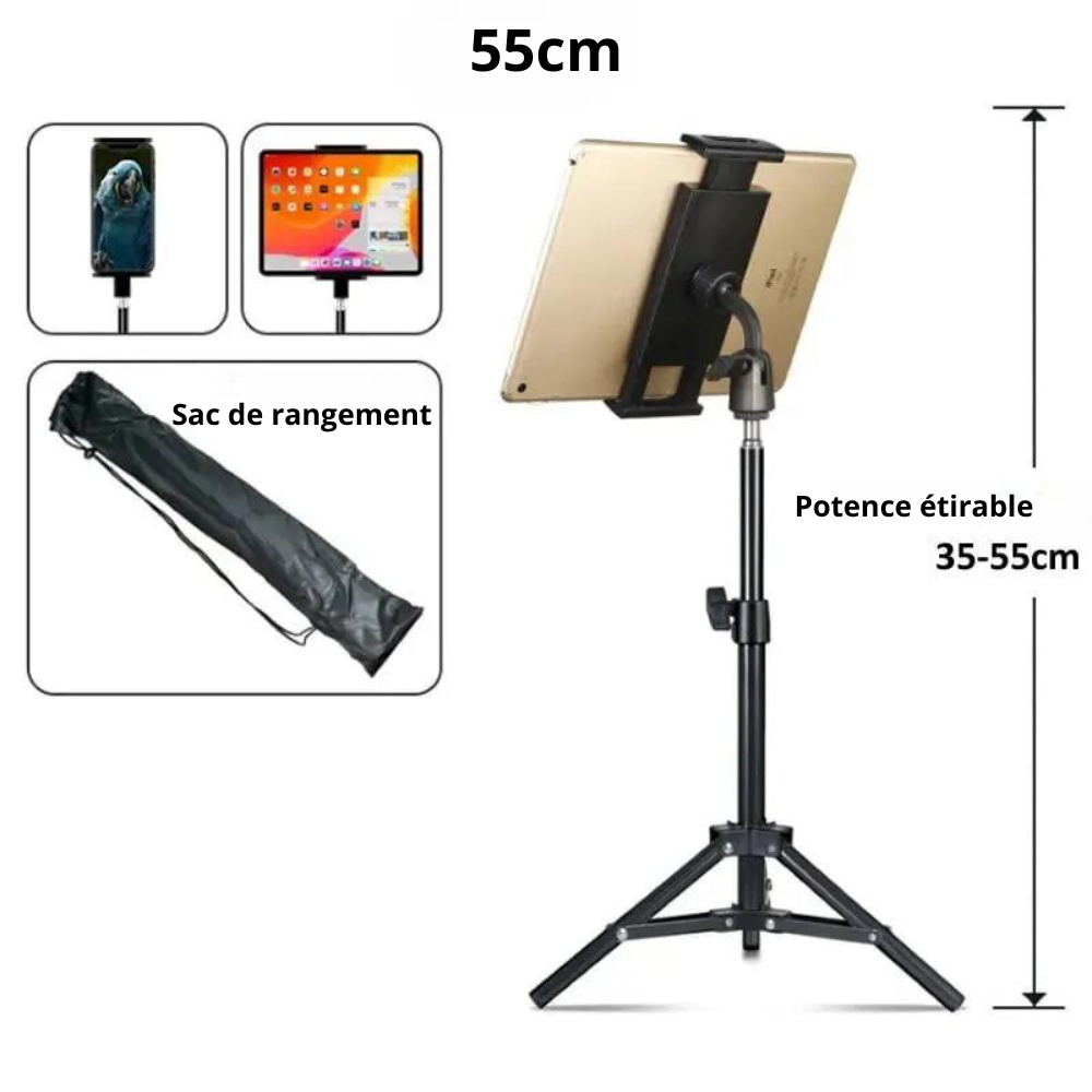 Tekbold 55cm TailTripod - Support Trépied réglable pour Ipad Pro