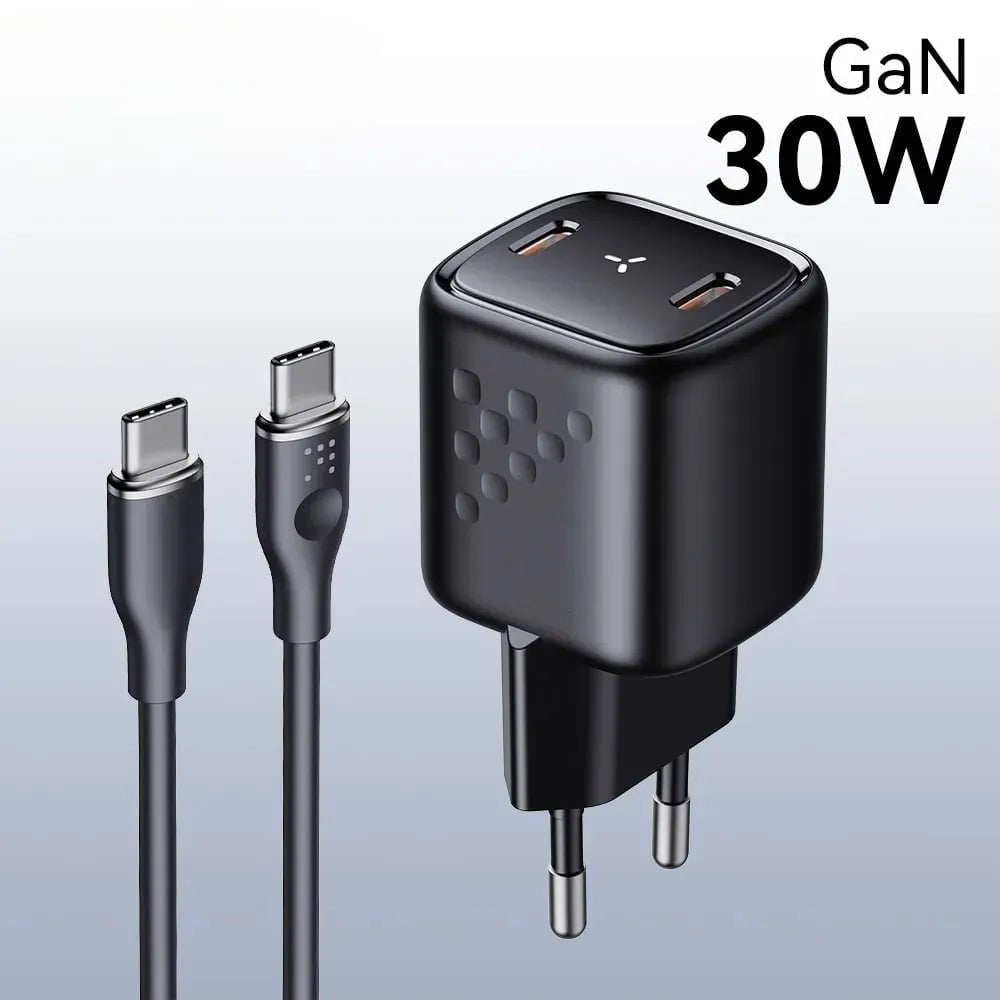 Tekbold VOLTME GaN 30W Fast USB Charger PD Fast Charging For iPhone 15 14 USB Type C Fast Charger Quick Charge For iPad Pro Samsung S21