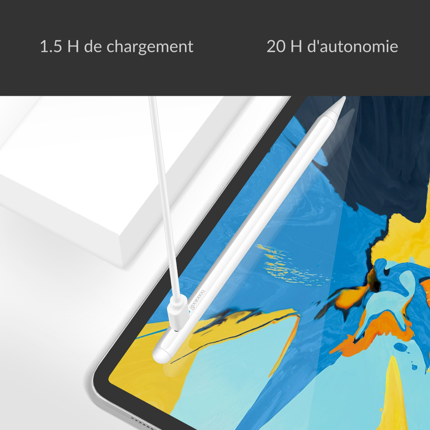 Tekbold Blanc Sniper Pen - Stylet ergonomique pour iPad