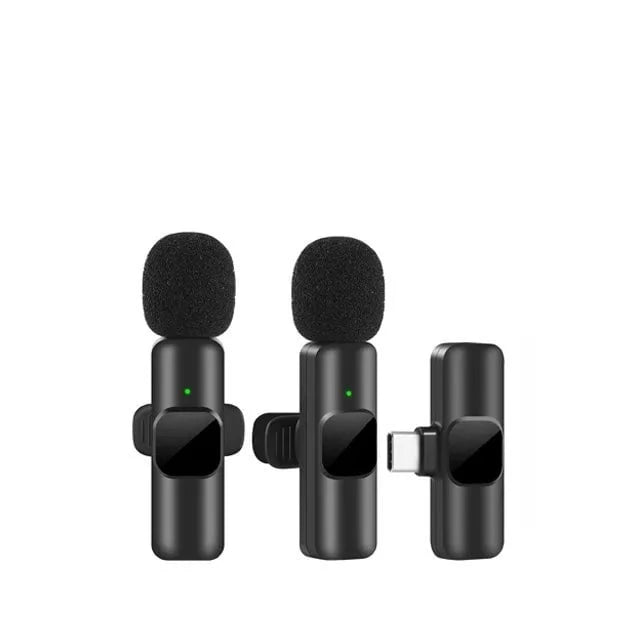 Tekbold 2in1 For Type-C New Wireless Lavalier Microphone Portable Audio Video Recording Mini Mic for iPhone Android Live Broadcast Gaming Phone Mic